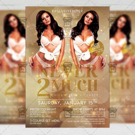Never 2 Much Flyer - Club PSD Template