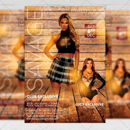 Savage Saturdays Template - Flyer PSD + Instagram Ready Size