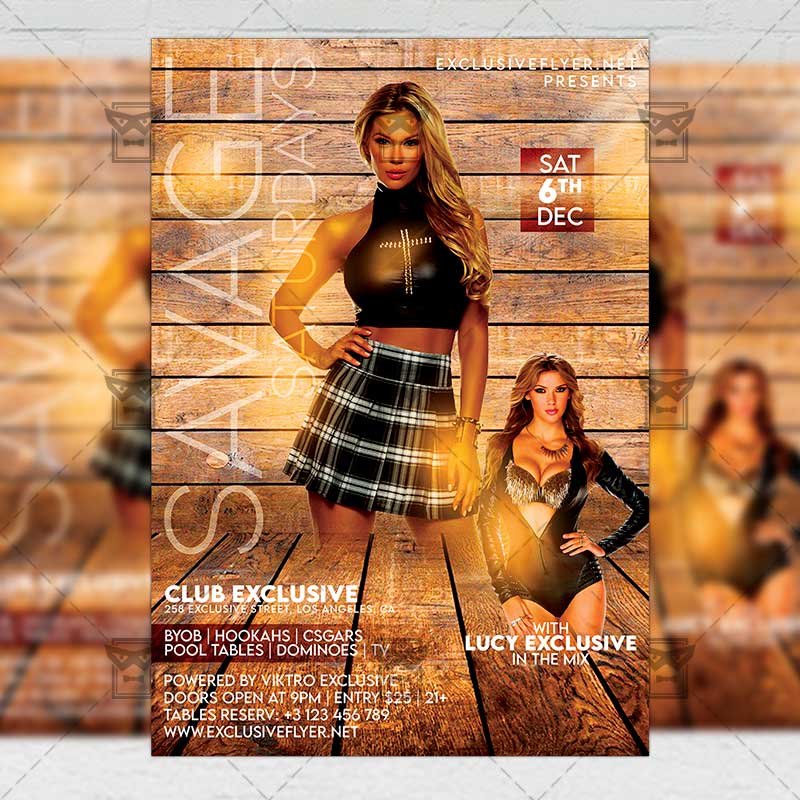 savage_saturdays-premium-flyer-template-1.jpg Savage Saturdays Template - Flyer PSD + Instagram Ready Size