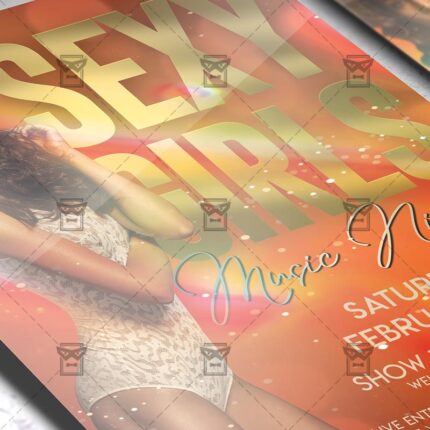 Sexy Girls Music Night Template - Flyer PSD + Instagram Ready Size