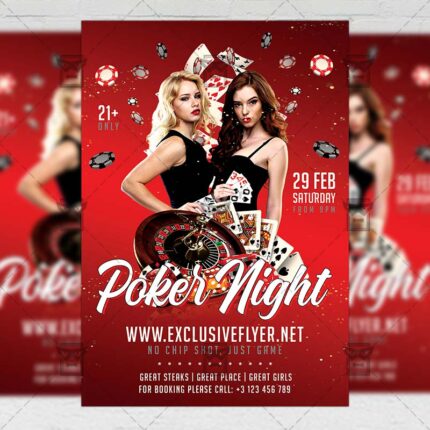 Sexy Poker Night Flyer - Club PSD Template