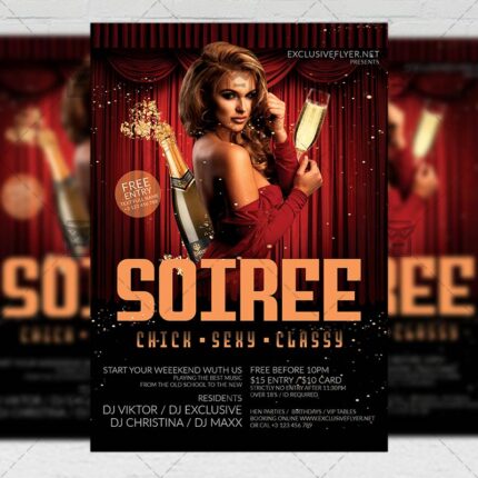 Soiree Flyer - Club PSD Template + Instagram Ready Size