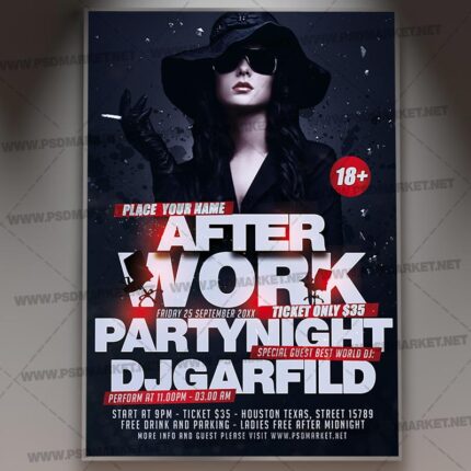 Download After Work Party Night Template - Flyer PSD
