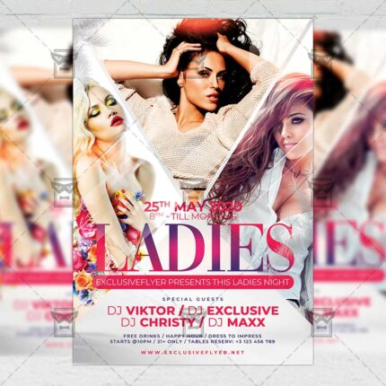 Ladies Night Party Template - Flyer PSD + Instagram Ready Size
