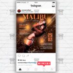 Malibu Latin Nights Template - Flyer PSD + Instagram Ready Size