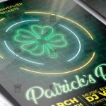 Neon St. Patrick's Party Template - Flyer PSD + Instagram Ready Size