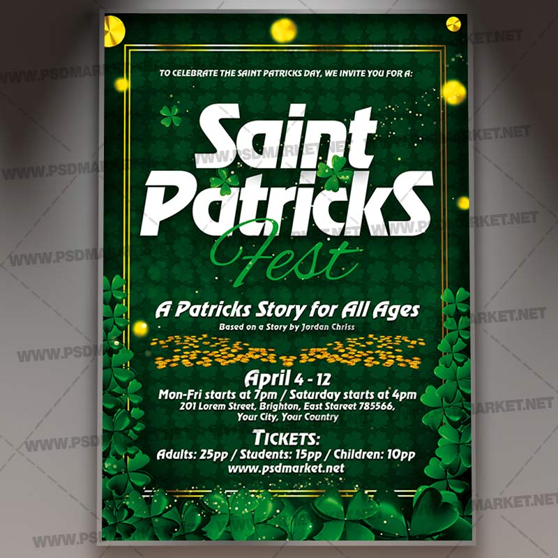 saint_patricks_fest_flyer_psd_psdmarket_1.jpg Download Saint Patricks Fest Template - Flyer PSD