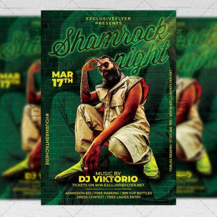 Shamrock Night Template - Flyer PSD + Instagram Ready Size