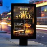 Sip and Smoke Template - Flyer PSD + Instagram Ready Size