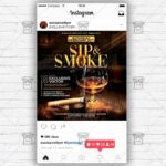 Sip and Smoke Template - Flyer PSD + Instagram Ready Size