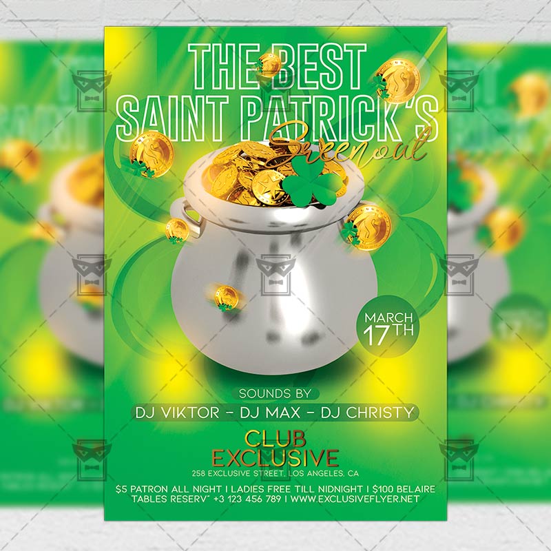 st.patricks_greenout-premium-flyer-template-1.jpg St. Patrick's Greenout Template - Flyer PSD + Instagram Ready Size
