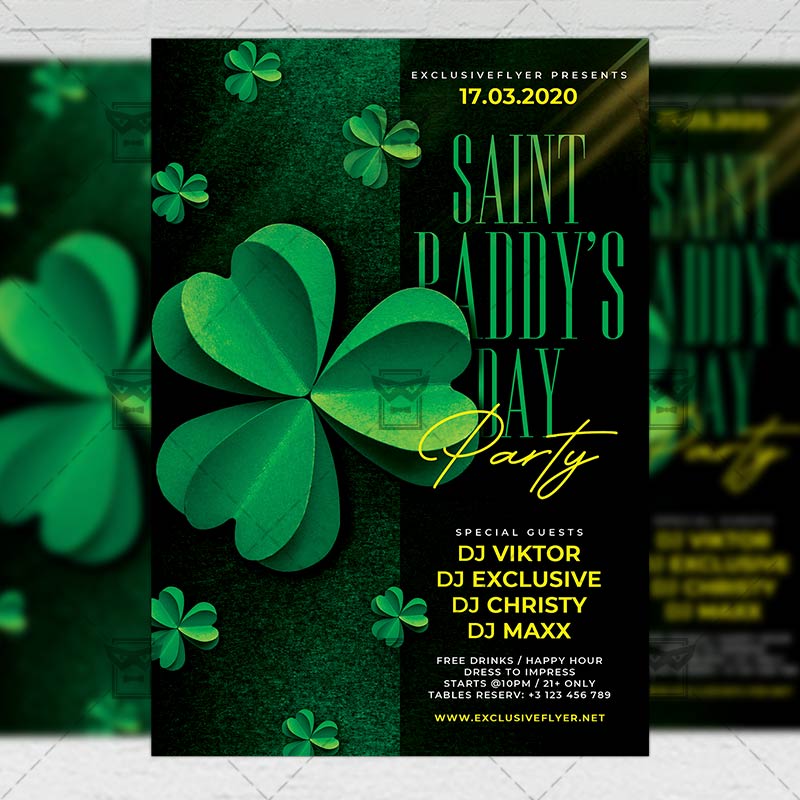 st_paddys_day_party-premium-flyer-template-1.jpg St. Paddy's Day Party Template - Flyer PSD + Instagram Ready Size