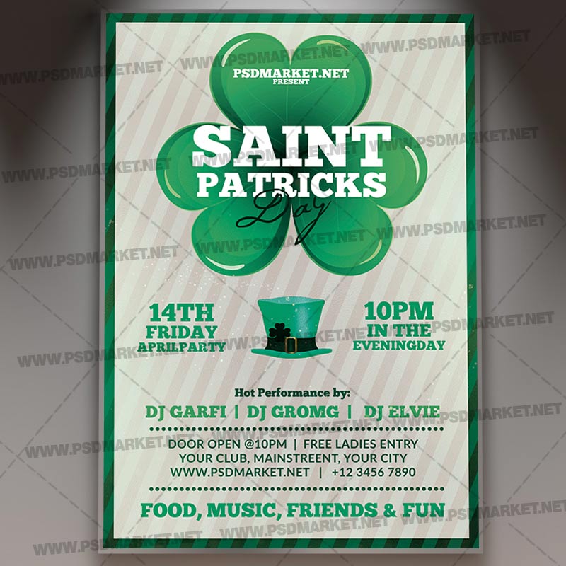 st_patricks_day_event_night_flyer_psd_psdmarket_1.jpg Download St. Patricks Day Event Night Template - Flyer PSD