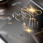 All Gold Party Template - Flyer PSD + Instagram Ready Size
