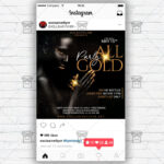 All Gold Party Template - Flyer PSD + Instagram Ready Size