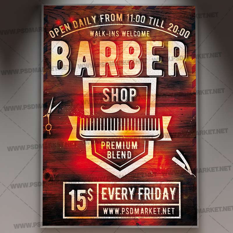 Barber's Shop Flyer Template - FlyerHeroes