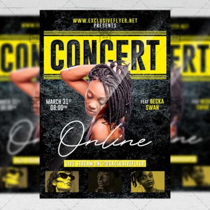 Big Online Concert Template - Flyer PSD + Instagram Ready Size