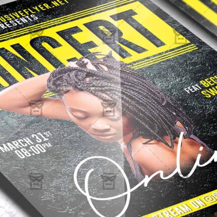 Big Online Concert Template - Flyer PSD + Instagram Ready Size