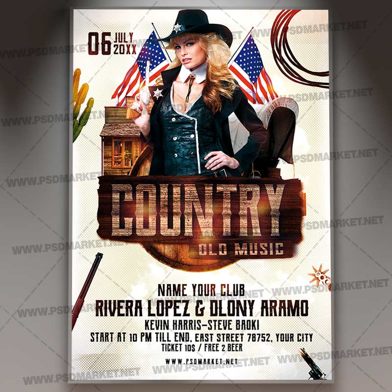 country_music_night_flyer_psd_psdmarket_1.jpg Download Country Music Night Template - Flyer PSD