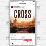 Cross Church Template - Flyer PSD + Instagram Ready Size