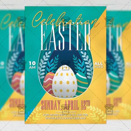 Easter Celebration 2020 Template - Flyer PSD + Instagram Ready Size