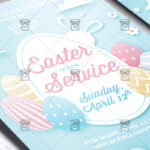 Easter Online Service Template - Flyer PSD + Instagram Ready Size