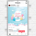 Easter Online Service Template - Flyer PSD + Instagram Ready Size