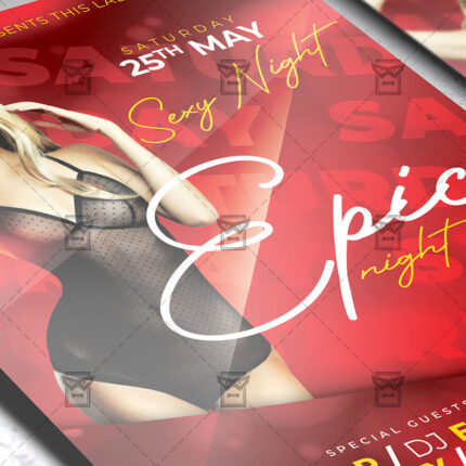 Epic Night Party Template - Flyer PSD + Instagram Ready Size