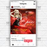 Epic Night Party Template - Flyer PSD + Instagram Ready Size