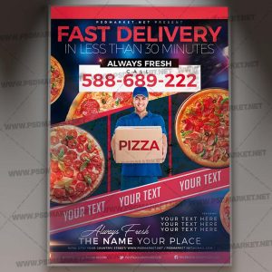 Download Fast Delivery Pizza Template - Flyer PSD