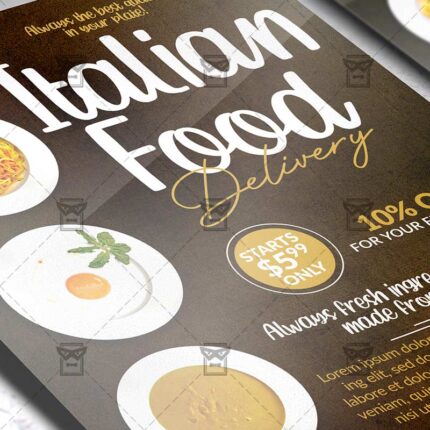 Italian Food Delivery Template - Flyer PSD + Instagram Ready Size