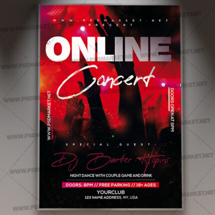 Download Live Online Concert Template - Flyer PSD