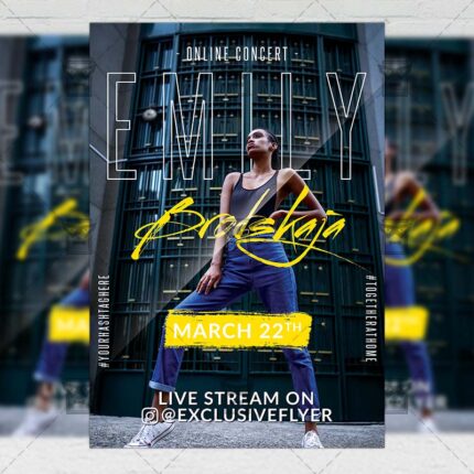 Online Concert Template - Flyer PSD + Instagram Ready Size