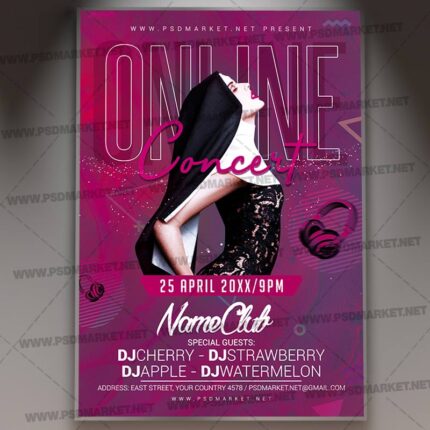 Download Online Concert Template - Flyer PSD