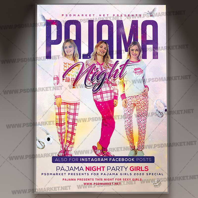 pajamas_party_flyer_psd_psdmarket_1.jpg Download Pajamas Party Template - Flyer PSD