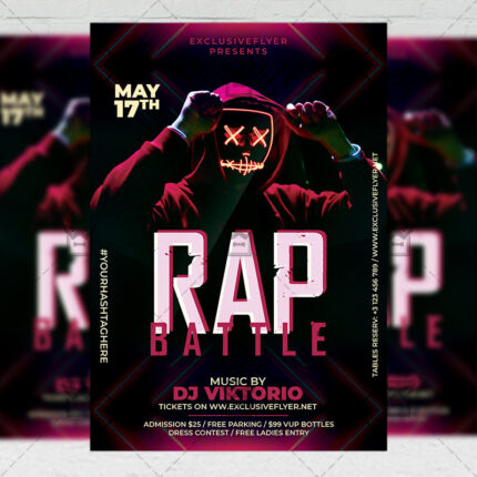 Rap Battle Template - Flyer PSD + Instagram Ready Size