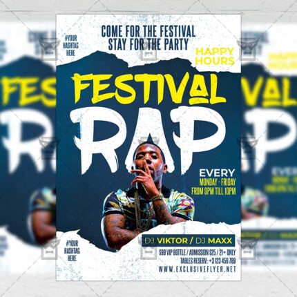 Rap Festival Template - Flyer PSD + Instagram Ready Size