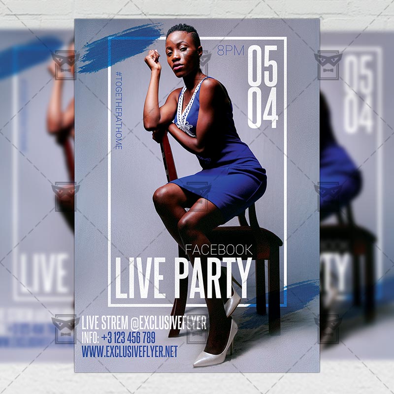 facebook_live_party-premium-flyer-template-1.jpg Facebook Live Party Template - Flyer PSD Optimized for Instagram