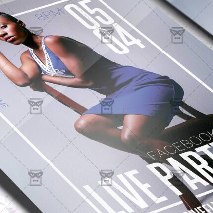 Facebook Live Party Template - Flyer PSD Optimized for Instagram