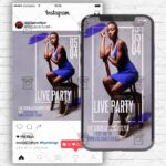 Facebook Live Party Template - Flyer PSD Optimized for Instagram