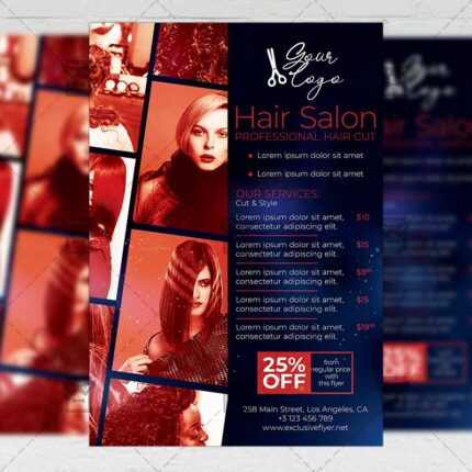 Hair Dresser - Flyer PSD Template