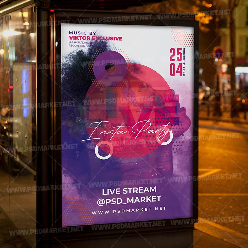 Download Instagram Live Party Template - Flyer PSD