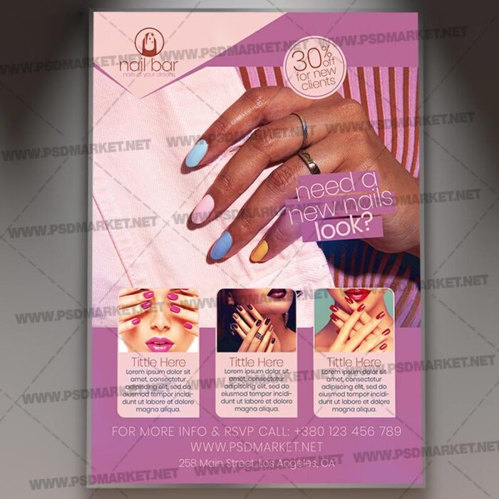 Nail Bar Template - Flyer PSD