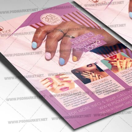 Nail Bar Template - Flyer PSD