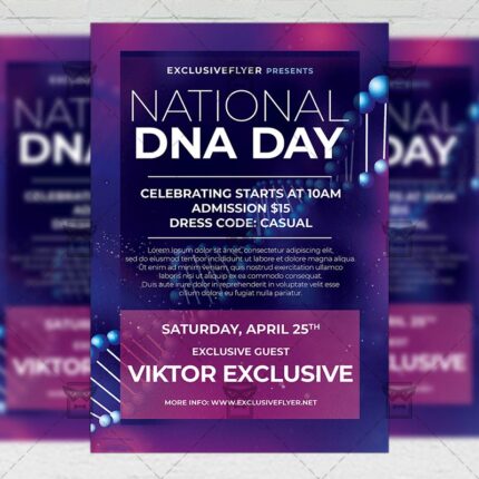 National DNA Day - Flyer PSD Template