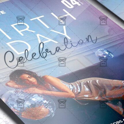 Online Birthday Celebration Template - Flyer PSD Optimized for Instagram