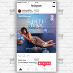 Online Birthday Celebration Template - Flyer PSD Optimized for Instagram