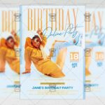 Online Birthday Party Template - Flyer PSD Optimized for Instagram