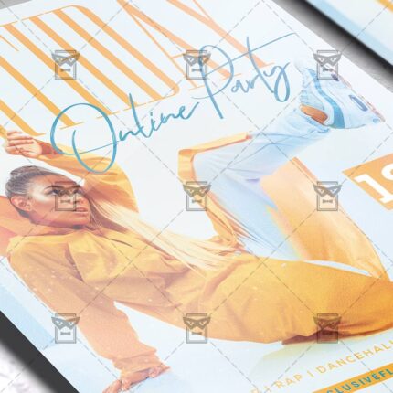 Online Birthday Party Template - Flyer PSD Optimized for Instagram