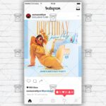 Online Birthday Party Template - Flyer PSD Optimized for Instagram
